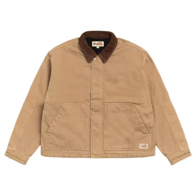 Pre-owned Stussy Workgear Jacket 'khaki' | Tan | Men's Size M In Brown