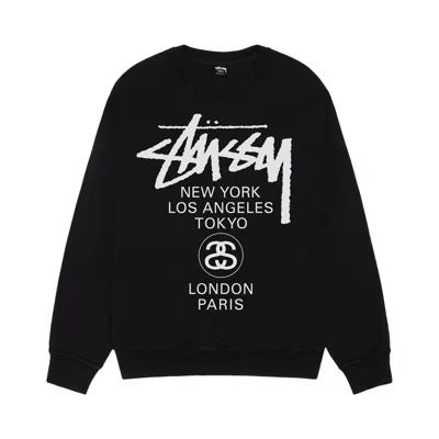 Pre-owned Stussy World Tour Crew 'black' | Men's Size M