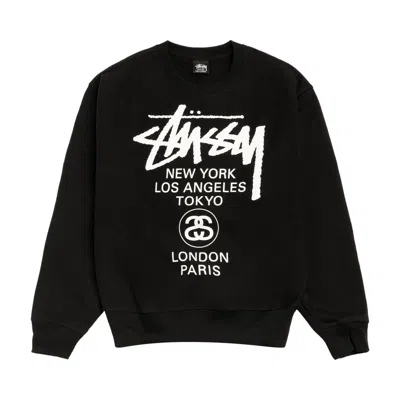 Pre-owned Stussy World Tour Crew 'black' | Men's Size S