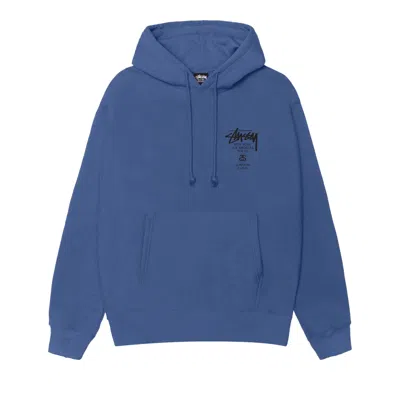 Pre-owned Stussy World Tour Hoodie 'blue' | Men's Size L