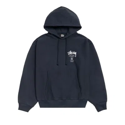 Pre-owned Stussy World Tour Hoodie 'navy' | Blue | Men's Size M