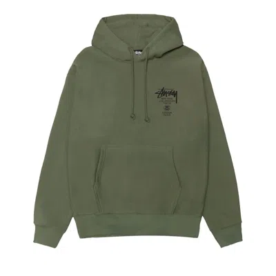 Pre-owned Stussy World Tour Hoodie 'olive' | Green | Men's Size Xl