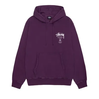 Pre-owned Stussy World Tour Hoodie 'purple'
