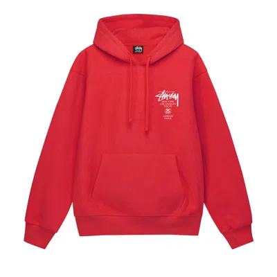 Pre-owned Stussy World Tour Hoodie 'red'