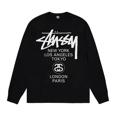 Pre-owned Stussy World Tour Long-sleeve Tee 'black' | Men's Size Xl