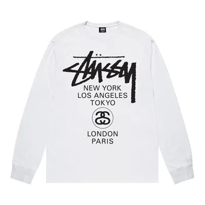 Pre-owned Stussy World Tour Long-sleeve Tee 'white'