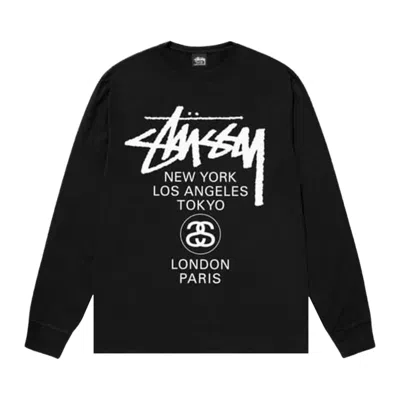 Pre-owned Stussy World Tour Long-sleeve Tee 'black' | Men's Size M