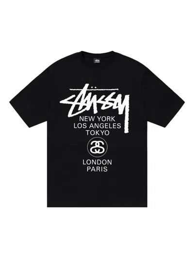 Stussy World Tour T-shirt In Black
