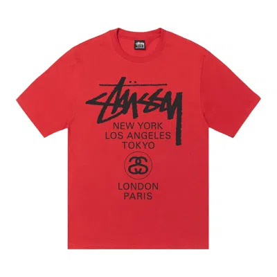 Pre-owned Stussy World Tour Tee 'cayenne' | Red | Men's Size Xxl