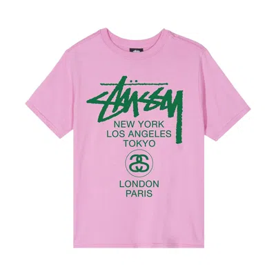 Pre-owned Stussy World Tour Tee 'pink' | Men's Size L