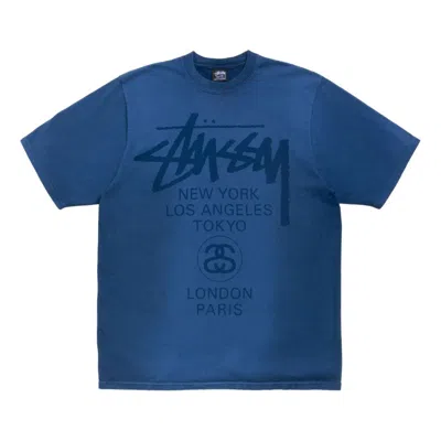 Stussy World Tour T-shirt 'sun Faded Navy'