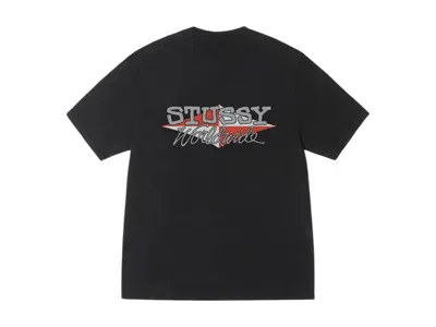 Pre-owned Stussy Worldwide Diamond Pigment Dyed Tee Shirt In Black