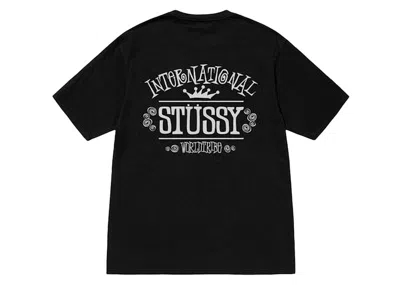 Pre-owned Stussy Worldwide Pigment Dyed Tee Shirt In Black