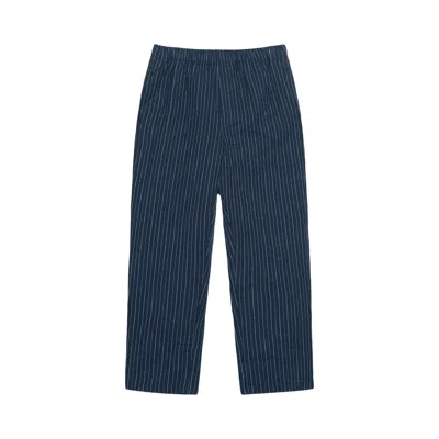 Pre-owned Stussy Wrinkled Stripe Beach Pant 'navy' | Blue | Men's Size M