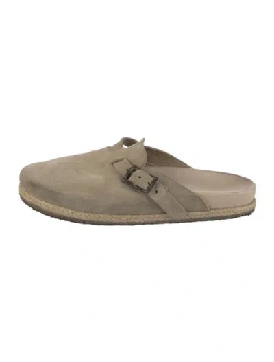 Pre-owned Stussy X Birkenstock Suede Slides In Neutral