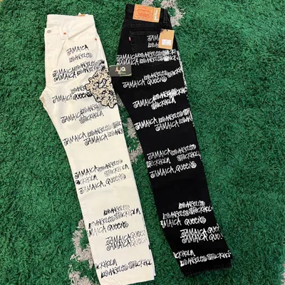 Pre-owned Stussy X Denim Tears X Our Legacy Ttl 501 Jean (black,white) In White,black