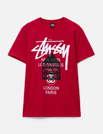 Stussy X Dover Street Market Tee In Red