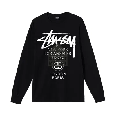 Pre-owned Stussy X Dover Street Market World Tour Long-sleeve Tee 'black' | Men's Size M