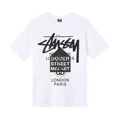 Pre-owned Stussy X Dover Street Market World Tour T-shirt 'white'