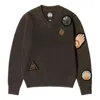 Stussy X Dries Van Noten Patch Knit Sweater 'sand' In Brown