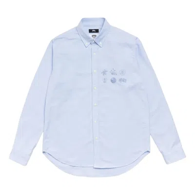 Stussy X Junya Button Down Shirt 'saxe Blue'