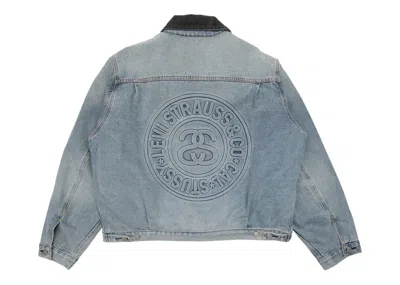 Pre-owned Stussy X Levi's Embossed Praglad Trucker Jacket In  Rugged/blue