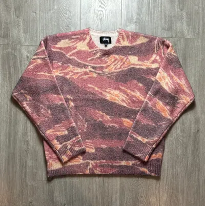 Pre-owned Stussy X Lucien Smith Tigris Print Sweater Mohair In Multicolor