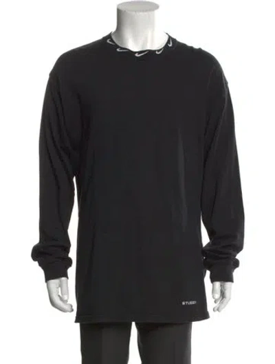 Pre-owned Stüssy X Nike Crew Neck Long Sleeve T-shirt In Black