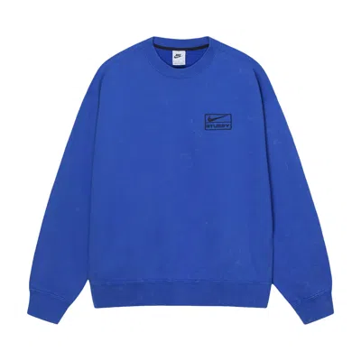 Pre-owned Stussy X Nike Fleece Crew 'blue'