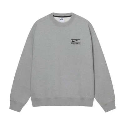 Pre-owned Stussy X Nike Fleece Crew 'dark Grey Heather'