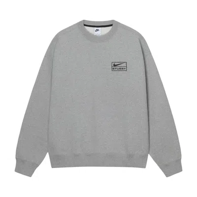 Pre-owned Stussy X Nike Fleece Crew 'dark Grey Heather' | Men's Size Xs In Gray