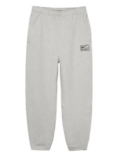 Stussy X Nike Fleece Track Pants In Gray