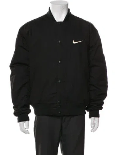 Pre-owned Stüssy X Nike Graphic Print Bomber Jacket In White