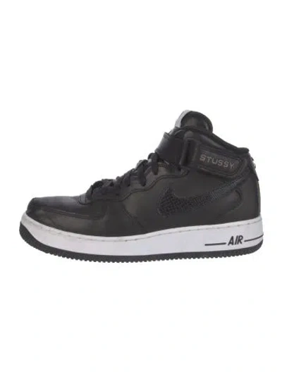 Pre-owned Stüssy X Nike Leather Colorblock Pattern Sneakers In Black