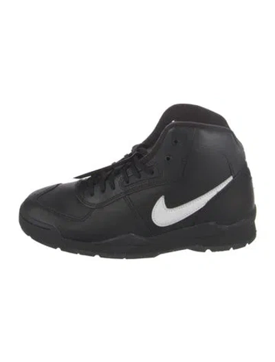 Pre-owned Stüssy X Nike Leather Printed Sneakers In Black