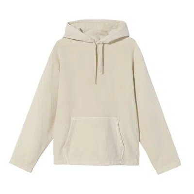 Pre-owned Stussy X No Vacancy Inn Fleece Hoodie 'cement' | Cream | Men's Size S In White