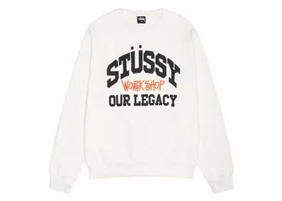 Pre-owned Stussy X Our Legacy Ol Collegiate Pigment Dyed Crewneck Sweatshirt In Natural In Brown