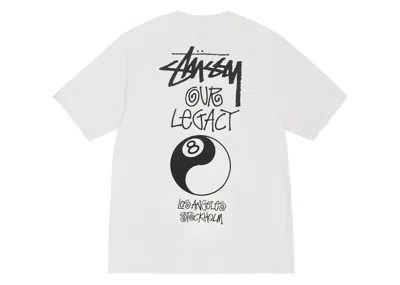 Pre-owned Stussy X Our Legacy Work Shop 8 Ball Yin Yang Pigment Dyed Tee Shirt In Natural