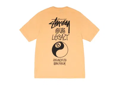 Pre-owned Stussy X Our Legacy Work Shop 8 Ball Yin Yang Pigment Dyed Tee Shirt In Peach