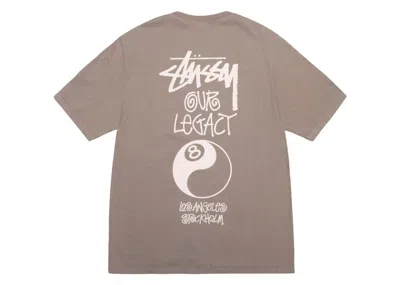 Pre-owned Stussy X Our Legacy Work Shop 8 Ball Yin Yang Pigment Dyed Tee Shirt In Taupe