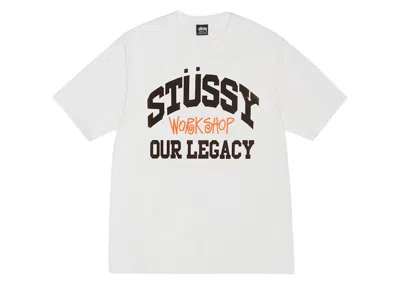 Pre-owned Stussy X Our Legacy Work Shop Collegiate Pigment Dyed Tee Shirt In Natural