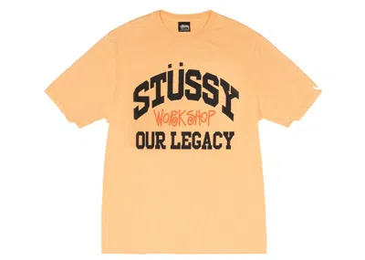 Pre-owned Stussy X Our Legacy Work Shop Collegiate Pigment Dyed Tee Shirt In Peach