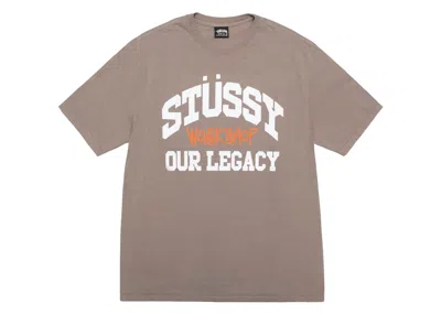 Pre-owned Stussy X Our Legacy Work Shop Collegiate Pigment Dyed Tee Shirt In Taupe