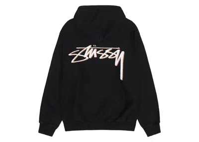Pre-owned Stussy X Our Legacy Work Shop Drop Shadow Pigment Dyed Hoodie In Black