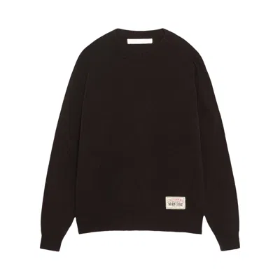 Pre-owned Stussy X Our Legacy Work Shop Knitted Roundneck Sweater 'dark Brown Surfman'