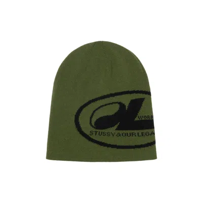 Pre-owned Stussy X Our Legacy Work Shop Oval Skullcap 'army' | Green | Men's Size Onesize