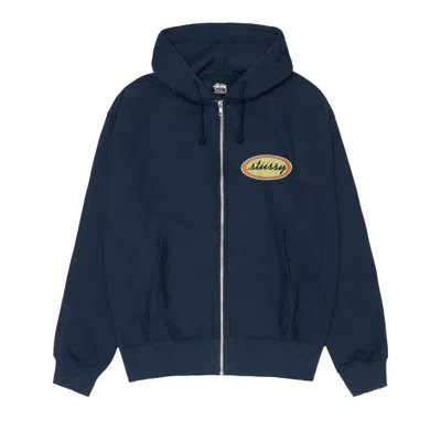 Pre-owned Stussy X Our Legacy Work Shop Oval Zip Hoodie 'navy' | Blue | Men's Size S