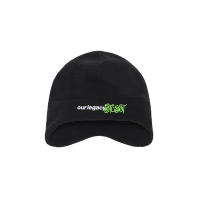 Pre-owned Stussy X Our Legacy Work Shop Polar Fleece Beanie 'black' | Men's Size Onesize