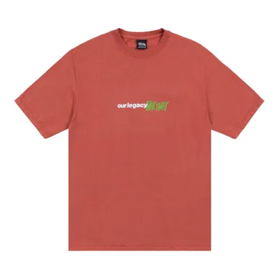 Pre-owned Stussy X Our Legacy Work Shop Sport Pigment Dyed Tee 'clay' | Red | Men's Size L