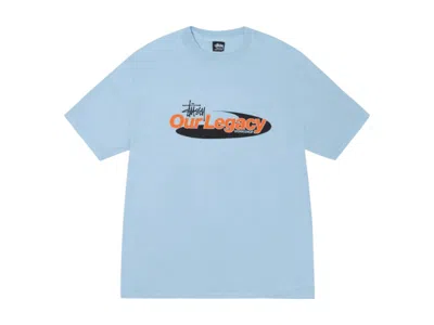Pre-owned Stussy X Our Legacy Work Shop Swirl Pigment Dyed Tee Shirt In Baby Blue